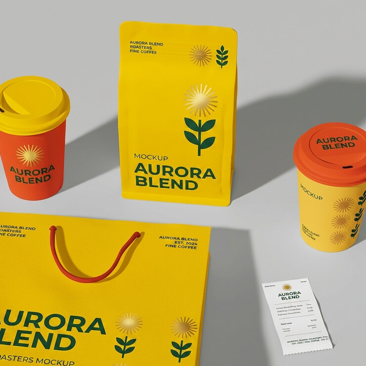 Branded coffee packaging
